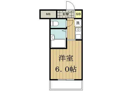 スカイコート神楽坂(1K/1階)の間取り写真