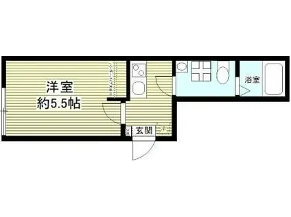 大山フラッツ(1K/1階)の間取り写真