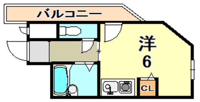 千代が丘マンション(ワンルーム/2階)の間取り写真