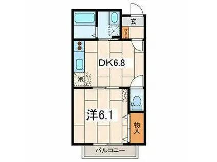 フォーシーズン V(1DK/1階)の間取り写真