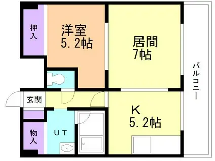 H.YAMAJI BUILL(1LDK/6階)の間取り写真