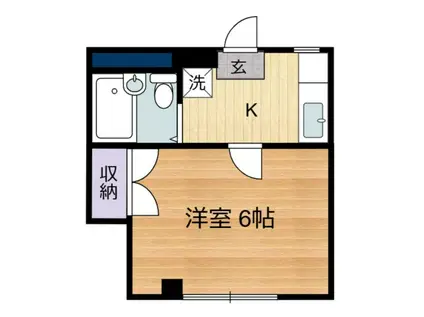 サンライズ須崎(1K/1階)の間取り写真