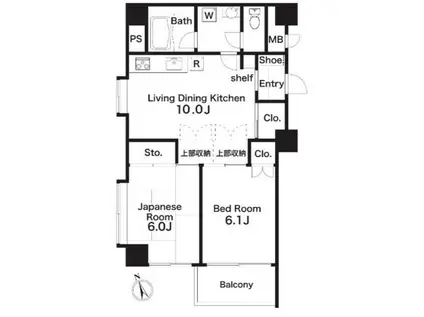 ライブ赤羽(2LDK/7階)の間取り写真