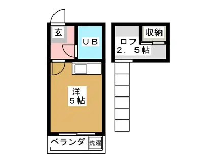 氷川台コーポ(ワンルーム/1階)の間取り写真