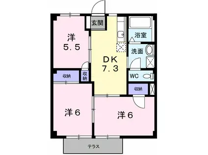 シティシャトレ(3DK/1階)の間取り写真