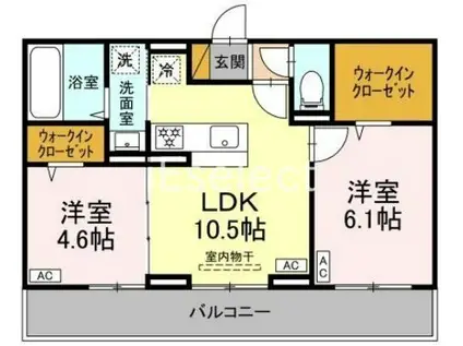 アヴァンスコート参番館(2LDK/1階)の間取り写真