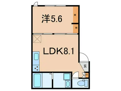 大口仲町計画(1LDK/1階)の間取り写真