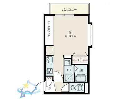 ＪＲ函館本線 発寒中央駅 徒歩6分 4階建 築2年(1K/2階)の間取り写真