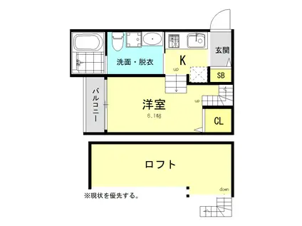 ビエンカーサ (1K/2階)の間取り写真