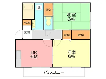 第10吉原ハイツ(2DK/2階)の間取り写真