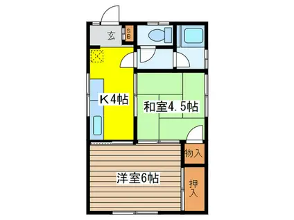 ひばりコーポ(2K/1階)の間取り写真