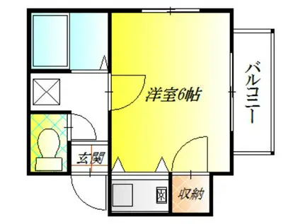 ツインツリー(ワンルーム/6階)の間取り写真