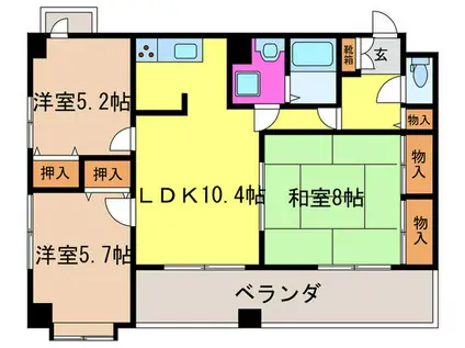 GARNET RESIDENCE上桂(3LDK/3階)の間取り写真