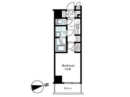 プレール・ドゥーク浅草IV(1K/2階)の間取り写真