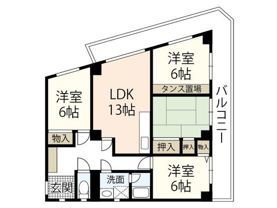 セントラル古江(3SLDK/3階)の間取り写真