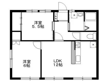カーサベルデ(2LDK/1階)の間取り写真