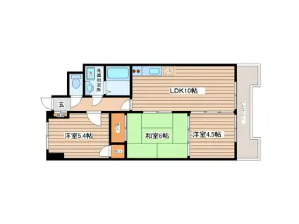 ウェルステージ丸浩 壱番館(3LDK/7階)の間取り写真