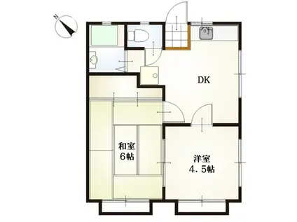 若狭ハイム(2DK/1階)の間取り写真