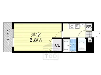 ソレイユ東奈良(1K/2階)の間取り写真