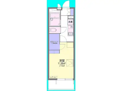 エスポ牛川通III(1K/2階)の間取り写真