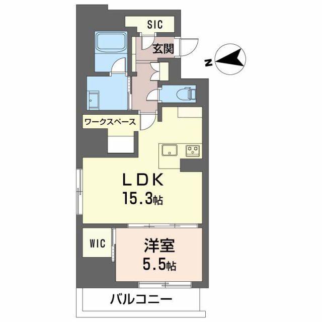 ナナアーク荒町(1LDK/10階)の間取り写真