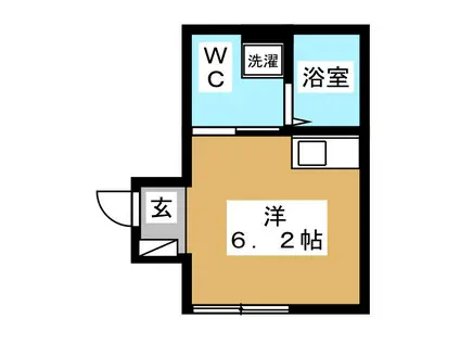 ライタス横浜白楽(ワンルーム/2階)の間取り写真