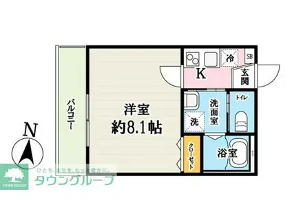 キャメル吉川美南4 西棟(1K/1階)の間取り写真