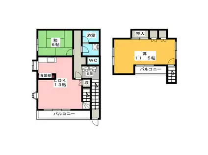 NSハウス(2LDK/2階)の間取り写真