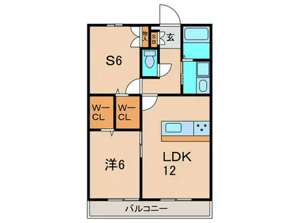 ベルフィールド(1SLDK/1階)の間取り写真