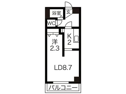 AMS東札幌24(1LDK/5階)の間取り写真