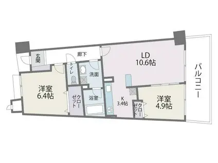 ISLAND CITY INFINI GARDEN インフィニガーデン(2LDK/10階)の間取り写真