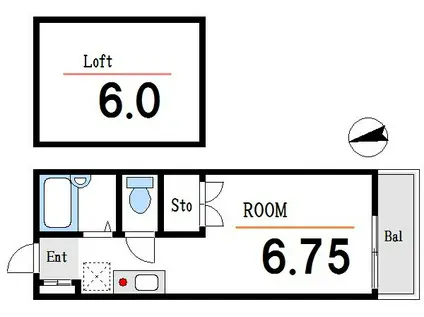 メゾンルミエールI号棟(ワンルーム/1階)の間取り写真