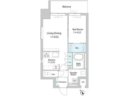 ボヌール小石川α(1LDK/4階)の間取り写真