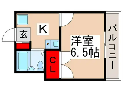 ピアハイツ(1K/2階)の間取り写真