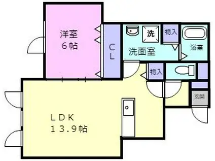 メゾンドブラン(1LDK/2階)の間取り写真