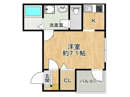 ハーモニーテラス塚本II(ワンルーム/3階)の間取り写真