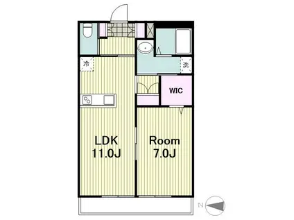 ディアコート(1LDK/2階)の間取り写真