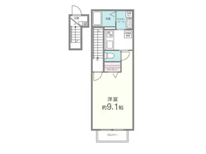 カーサコリーナ(1K/2階)の間取り写真