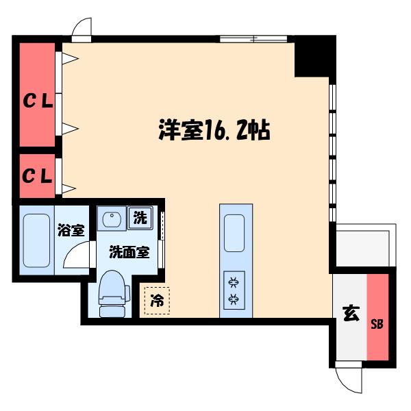ルクレ堺筋本町レジデンス(ワンルーム/12階)の間取り写真