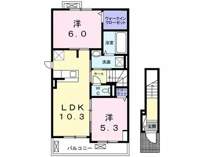 アグニN(2LDK/2階)の間取り写真