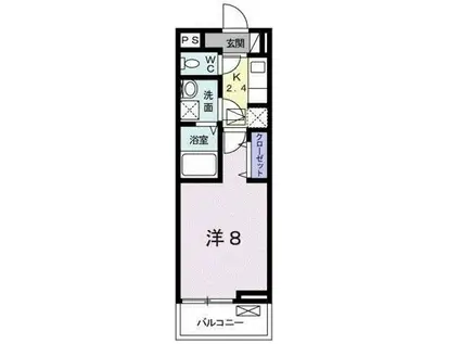 ラフレシール(1K/1階)の間取り写真