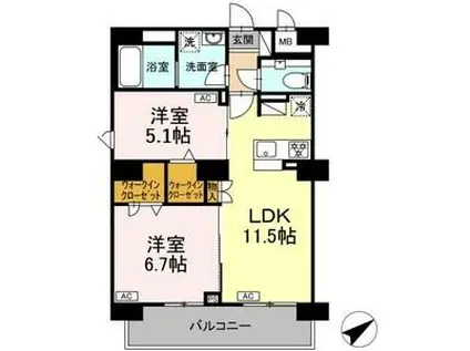 リュミエール千種(2LDK/3階)の間取り写真