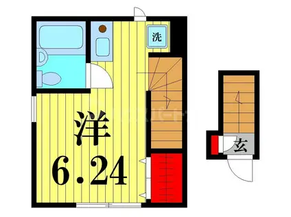 グランゲイン四つ木(ワンルーム/2階)の間取り写真