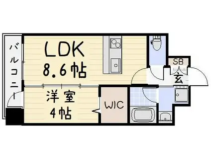 ザ・片野(1LDK/2階)の間取り写真