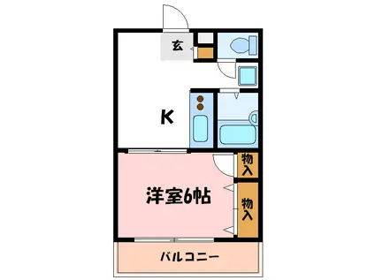 T-アイランド(1DK/1階)の間取り写真