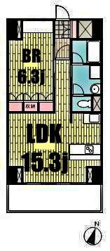 ロジュマン湘南(1LDK/12階)の間取り写真