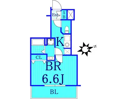 グランリーヴェル横濱和田町ELMO(1K/2階)の間取り写真
