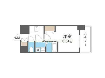 ワールドアイ難波南CITY GATE(1K/11階)の間取り写真