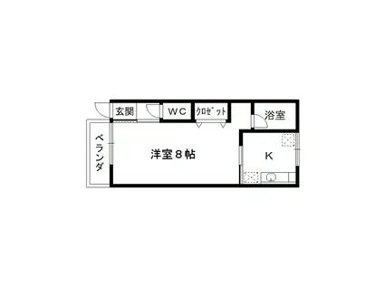 カレッジヒルズNC(1K/1階)の間取り写真