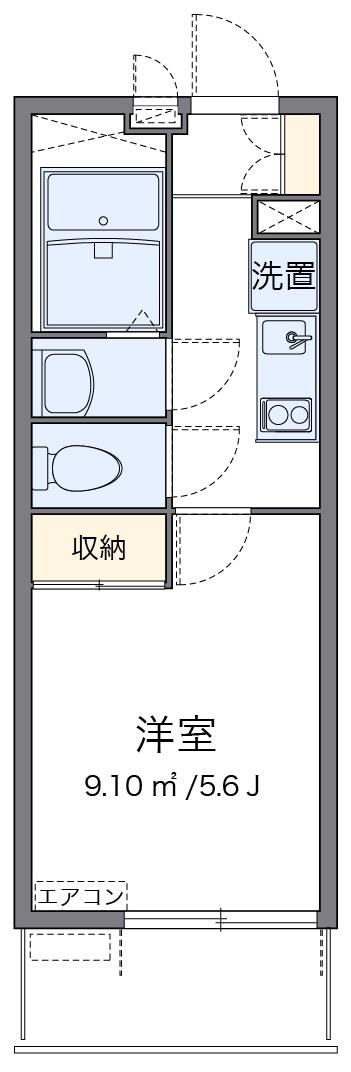 レオパレス川崎港町(1K/2階)の間取り写真